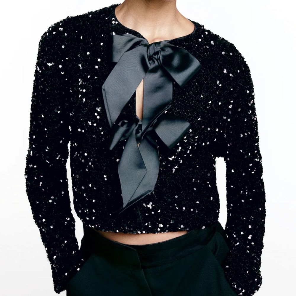 H&M holiday sequined top/jacket